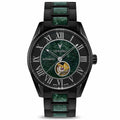 Close up of the Black Verde Marble Automatic watch face featuring premium craftsmanship.
