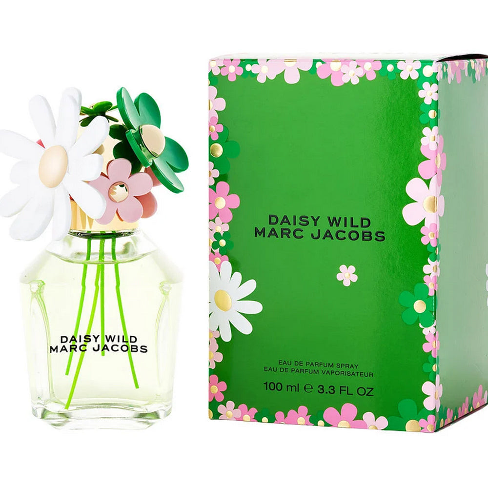 Marc Jacobs Daisy Wild Eau de Parfum bottle with floral and nature-inspired design elements.