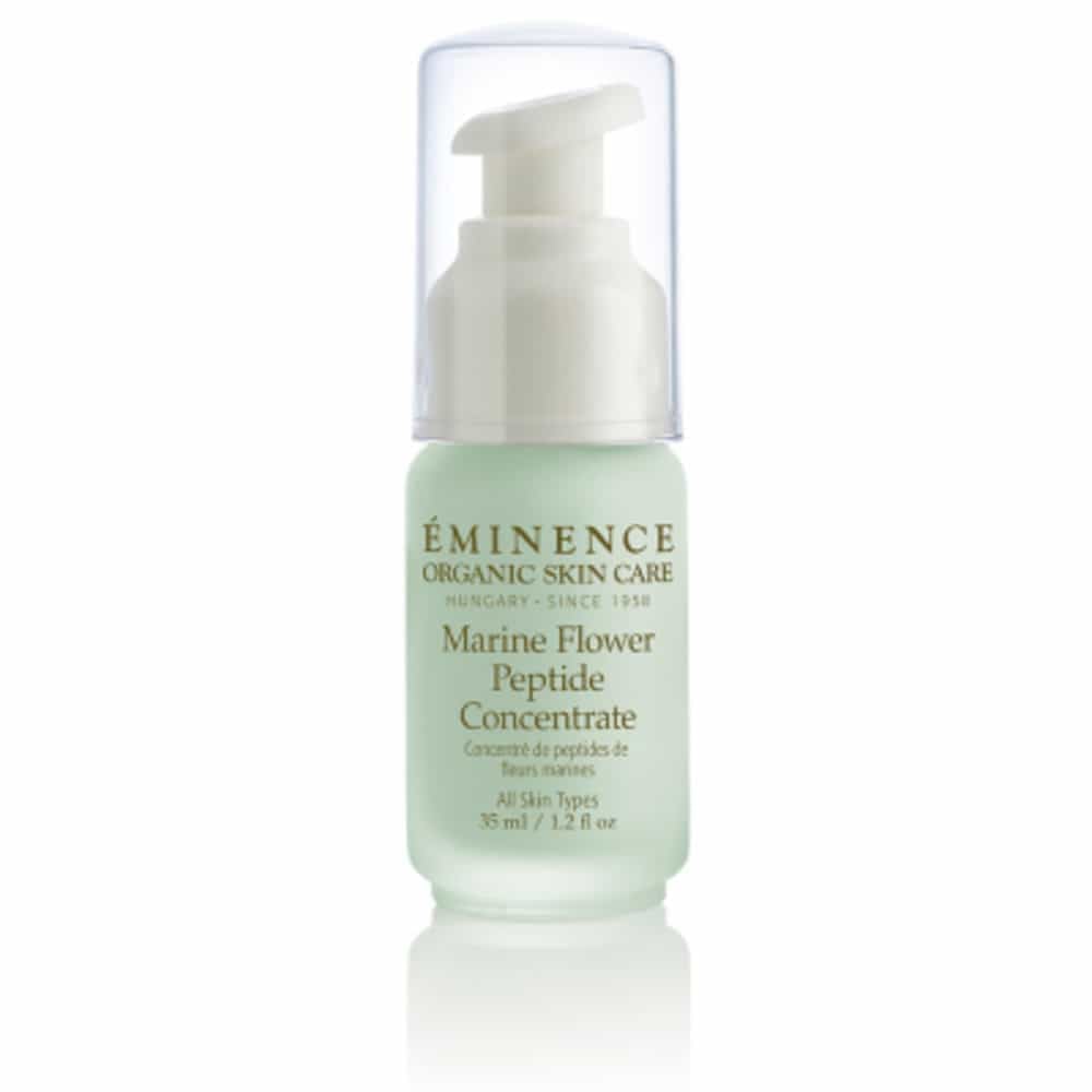 Éminence Marine Flower Peptide Concentrate bottle in mint-green and white packaging