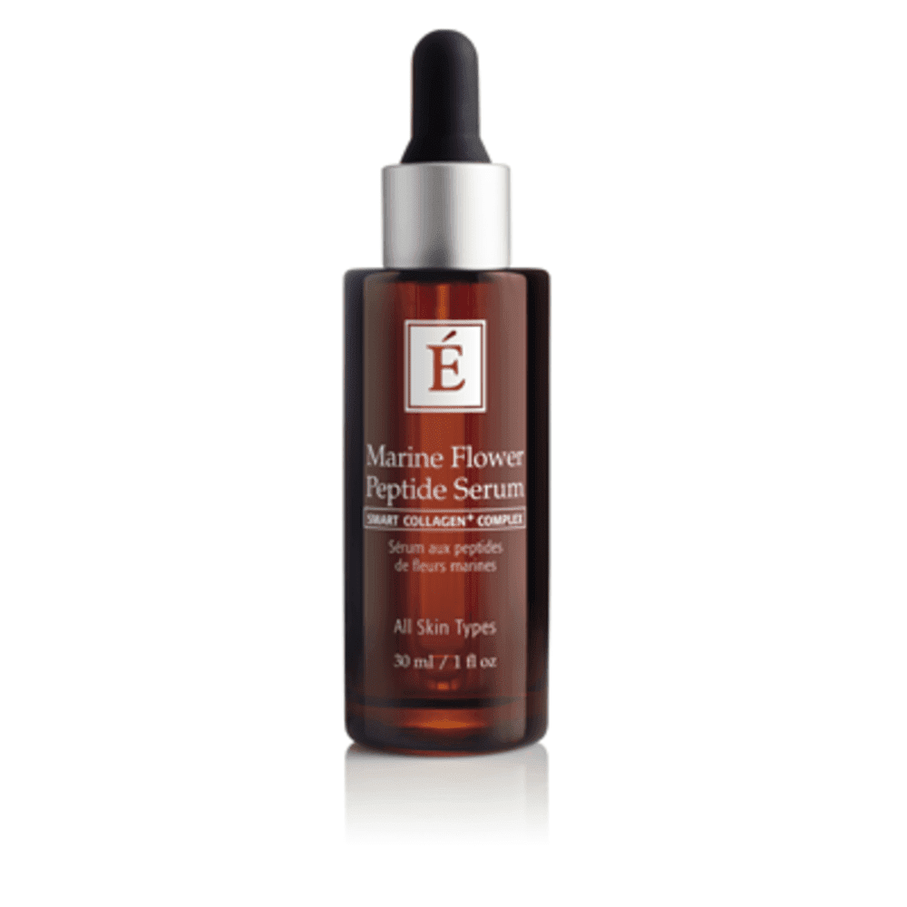 Eminence Marine Flower Peptide Serum in a brown and silver bottle, 30 ml size.