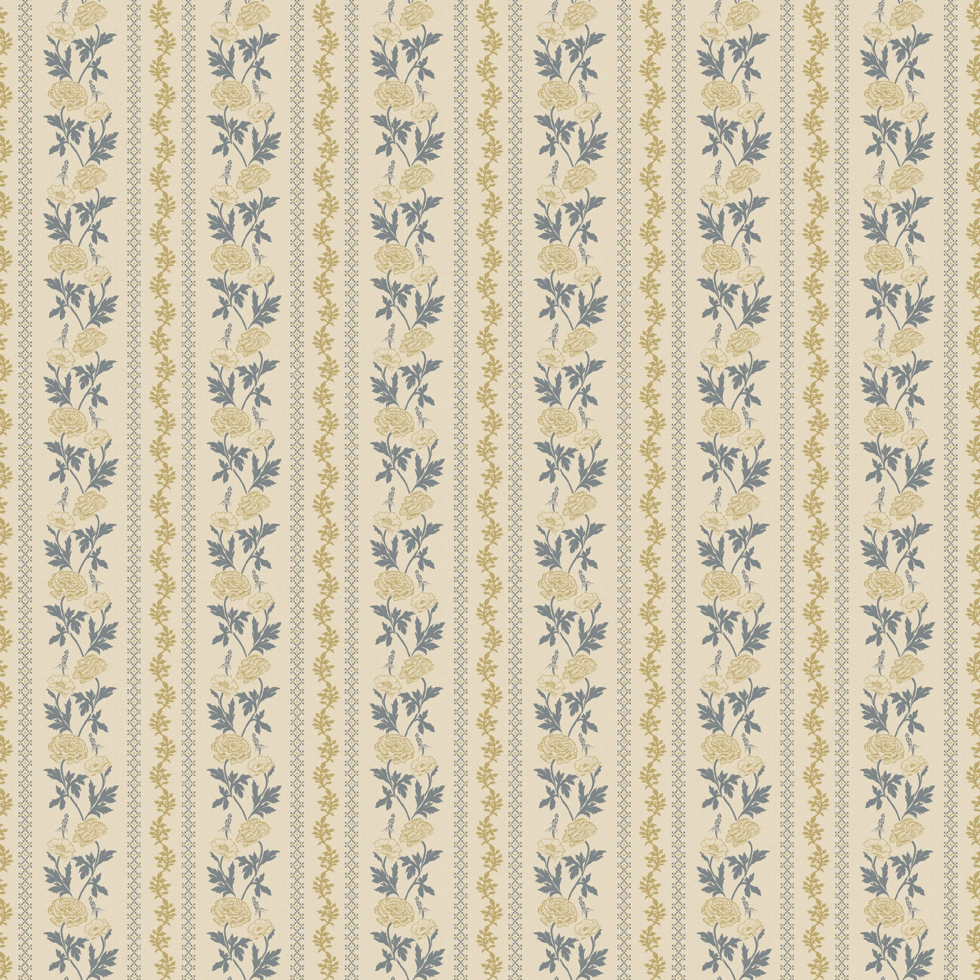 Marisol Floral Wallpaper in Green, Gold, Cream and Rose