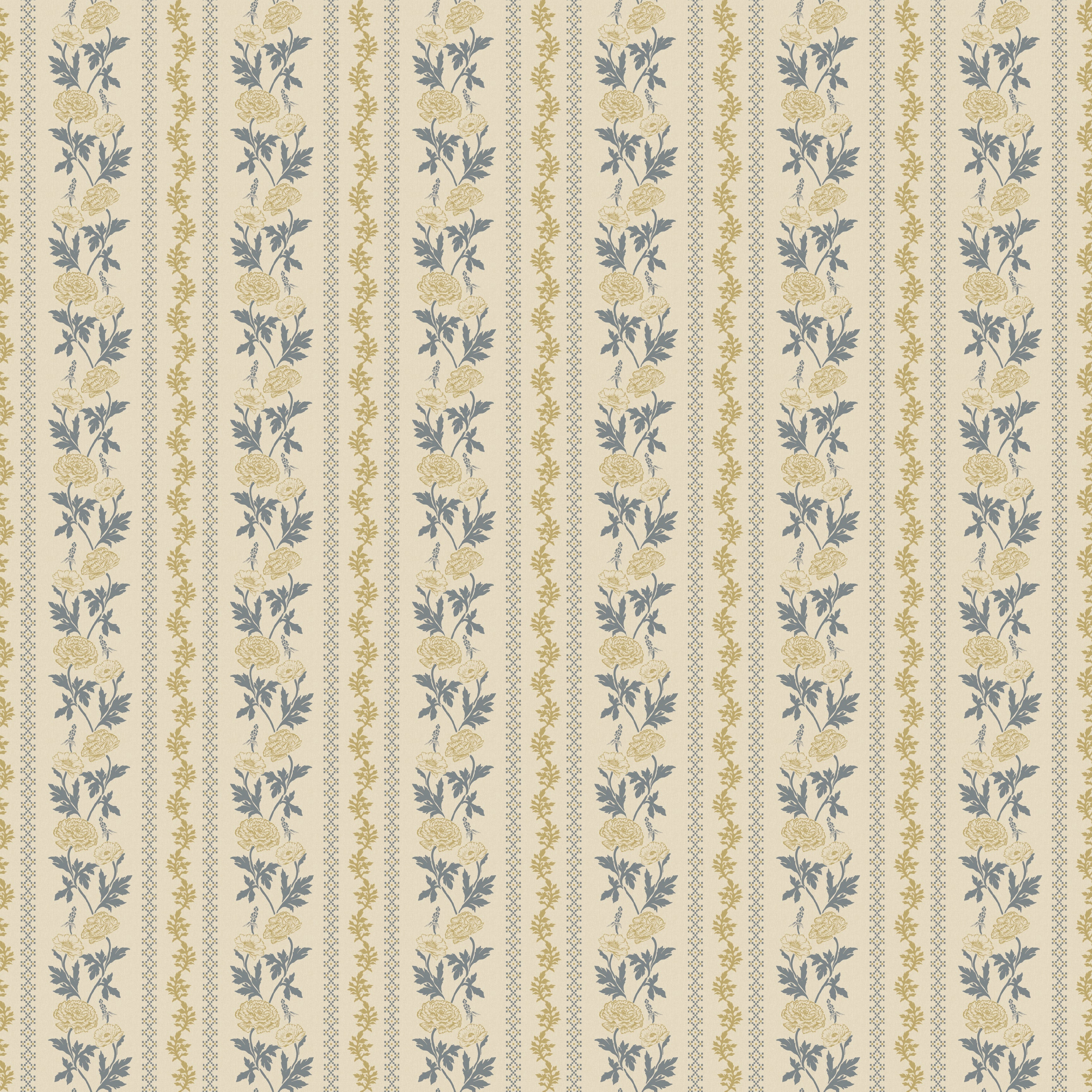 Marisol Floral Wallpaper in Green, Gold, Cream and Rose
