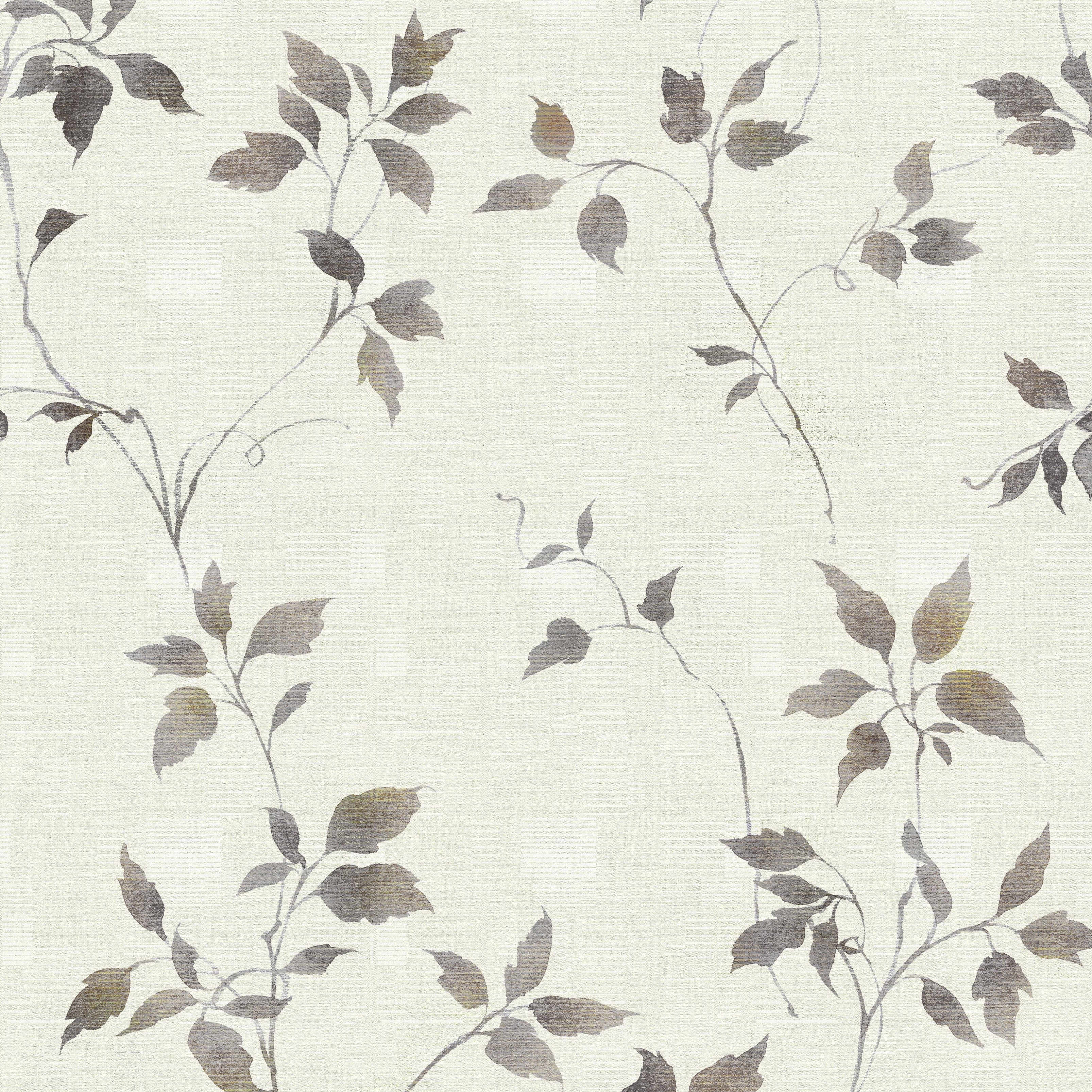 Augustus Patterned Peel and Stick Wallpaper, Cream and Charcoal-Grey