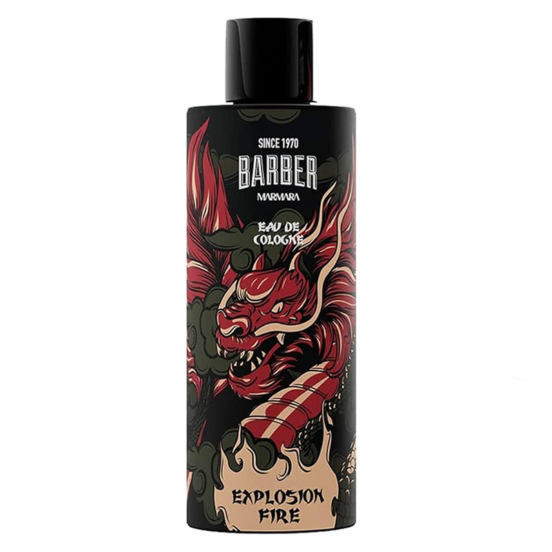 Marmara Barber Explosive Fire Aftershave Cologne 500ml bottle with black and red dragon branding
