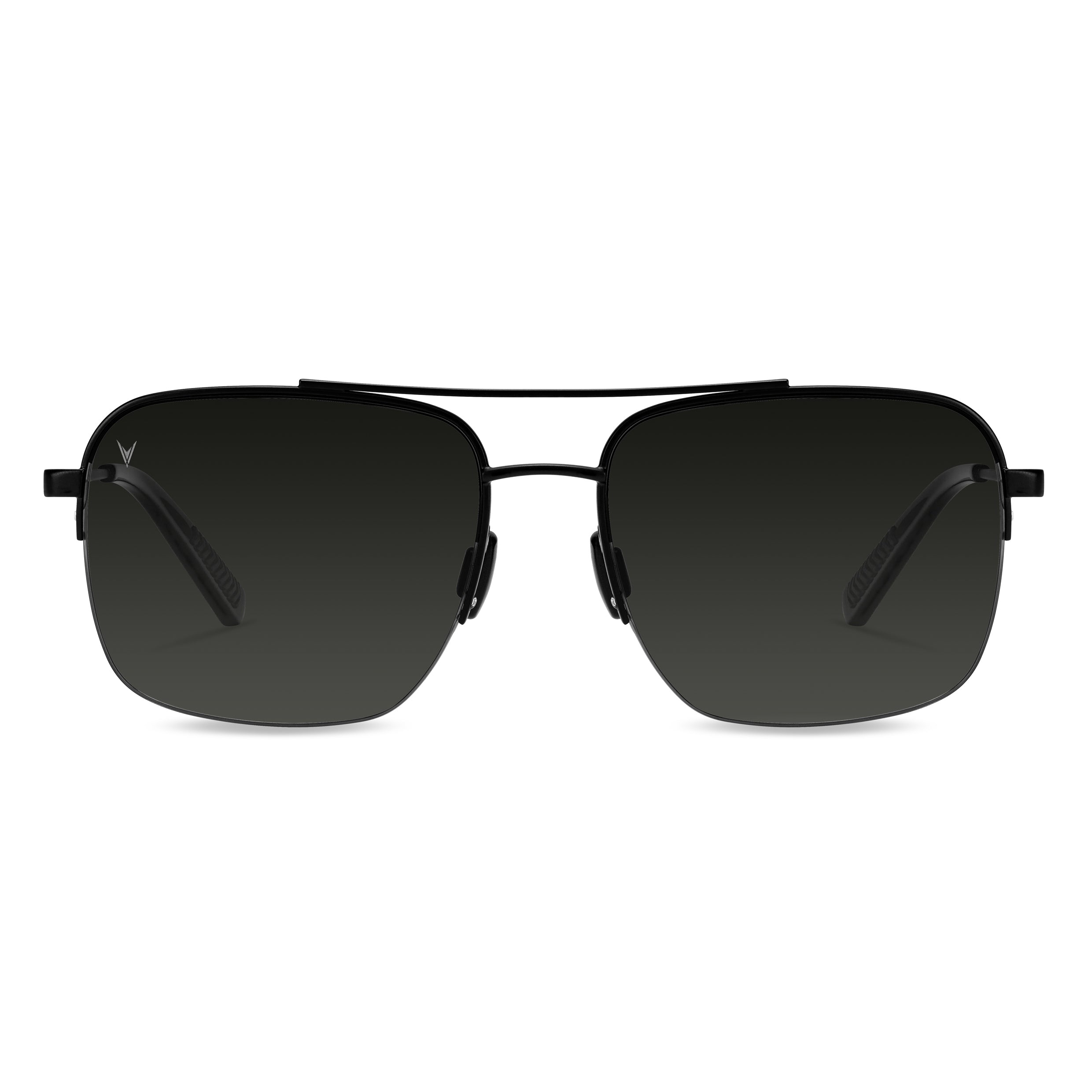 The Marshall Matte Black navigator sunglasses featuring a classic 80s-inspired silhouette.