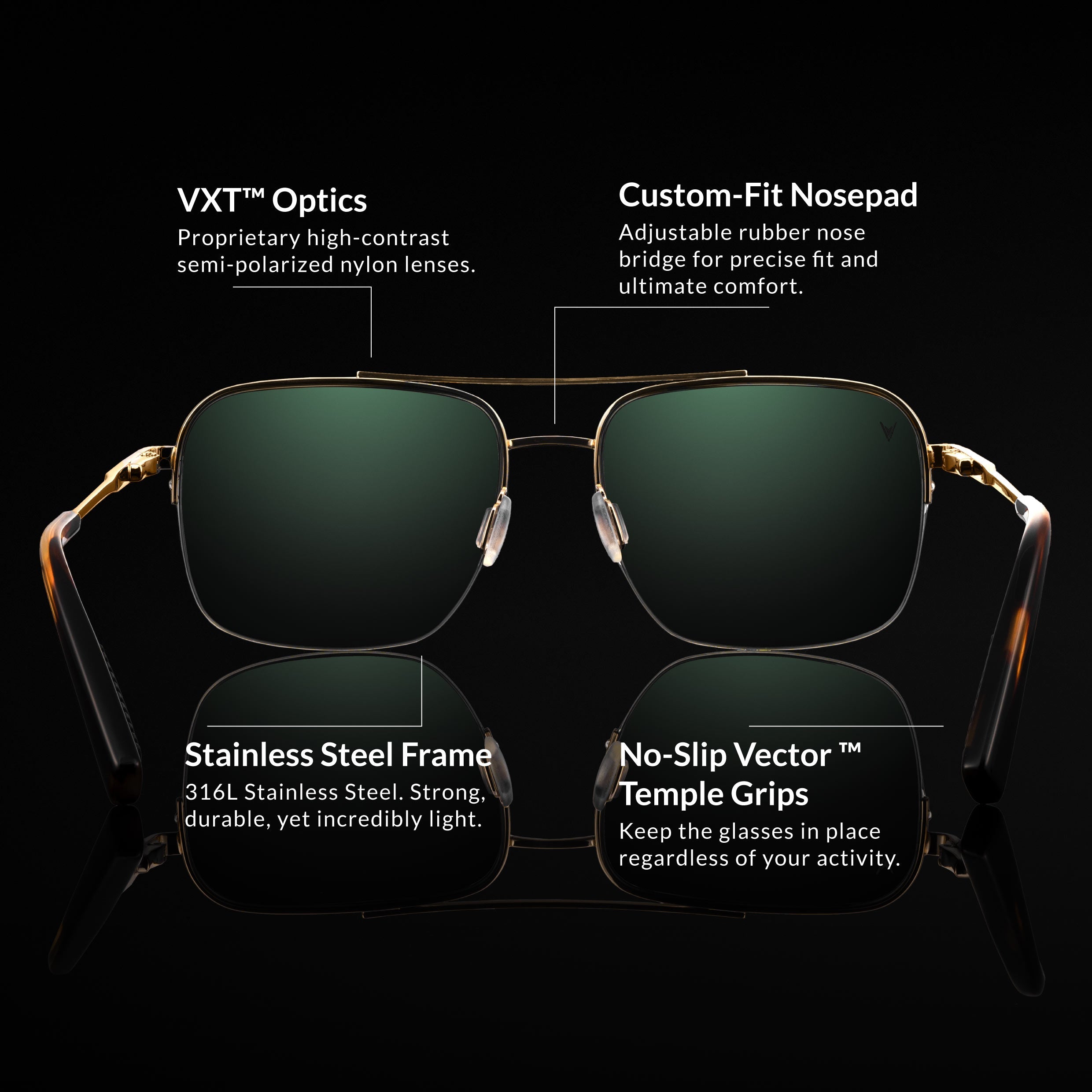 The Marshall Navigator Sunglasses in Gold Finish