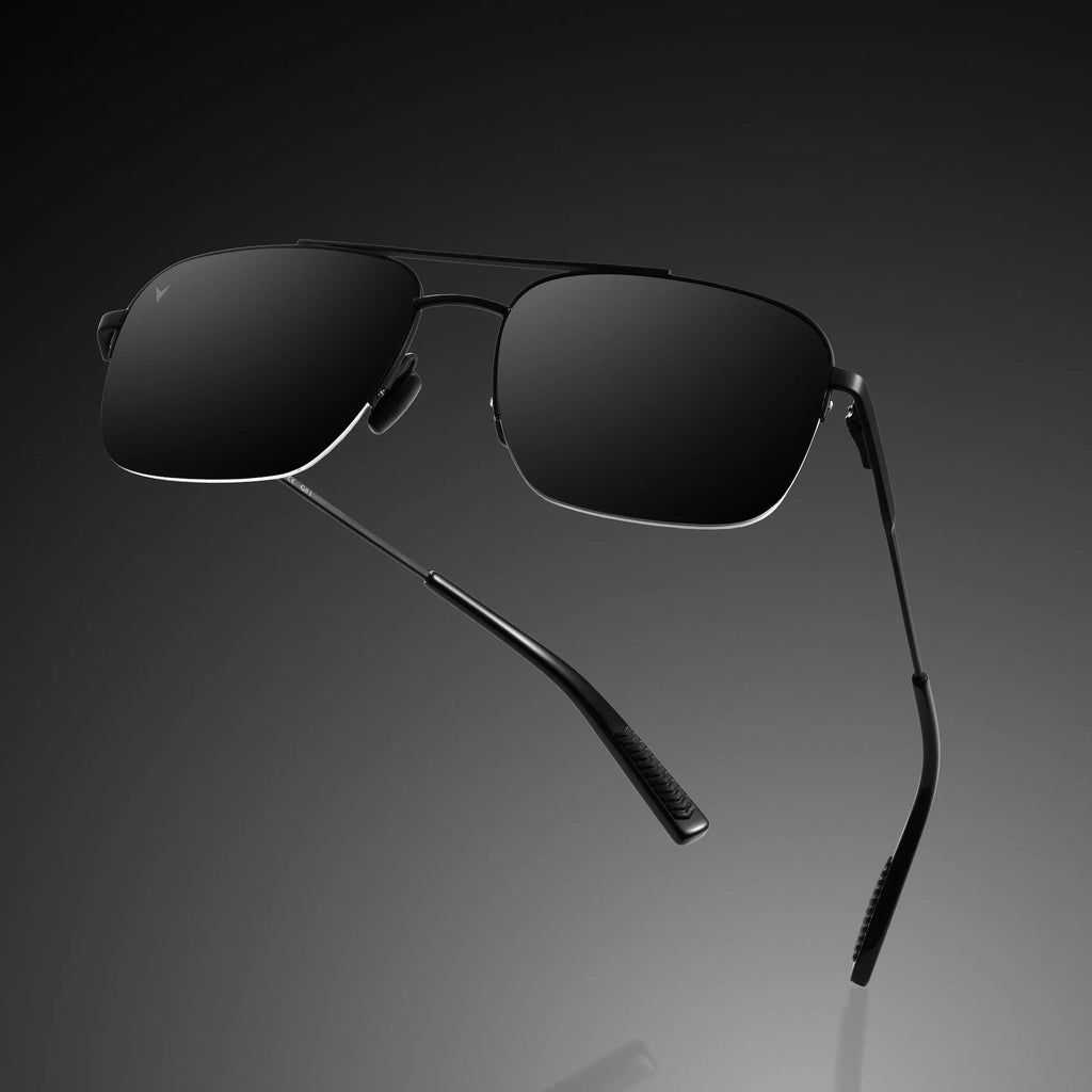 The Marshall Matte Black Navigator Sunglasses