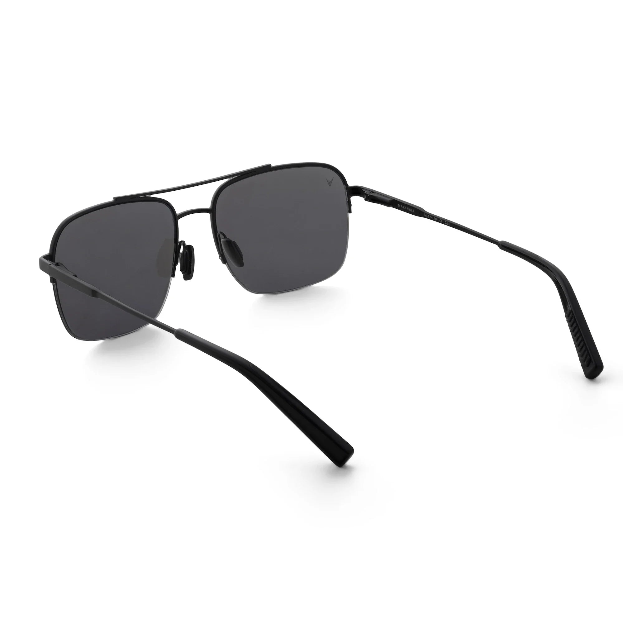 The Marshall Matte Black Navigator Sunglasses