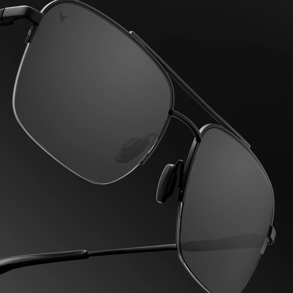 The Marshall Matte Black Navigator Sunglasses