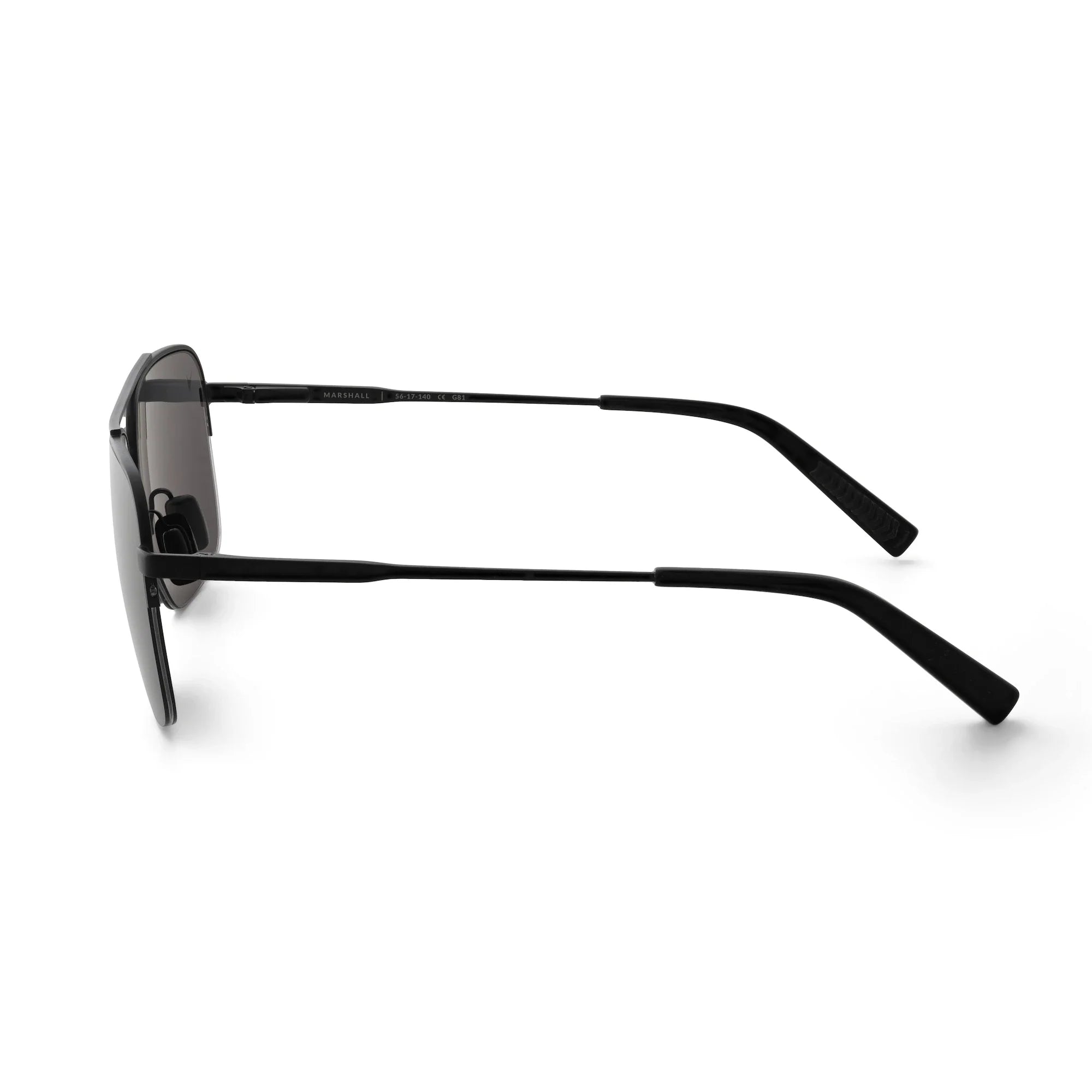 The Marshall Matte Black Navigator Sunglasses