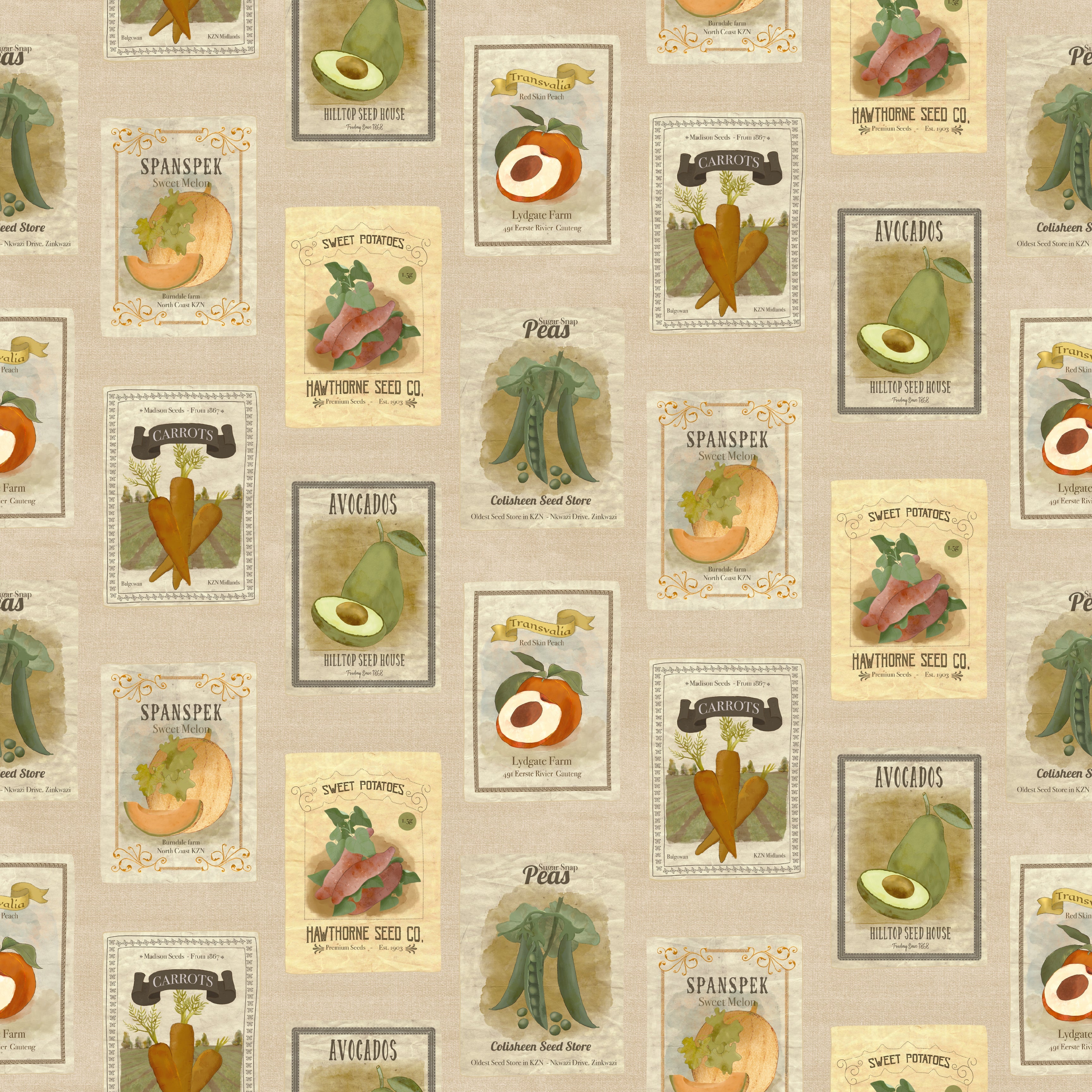 Martha Vintage Floral Wallpaper in Beige, Brown, and Green