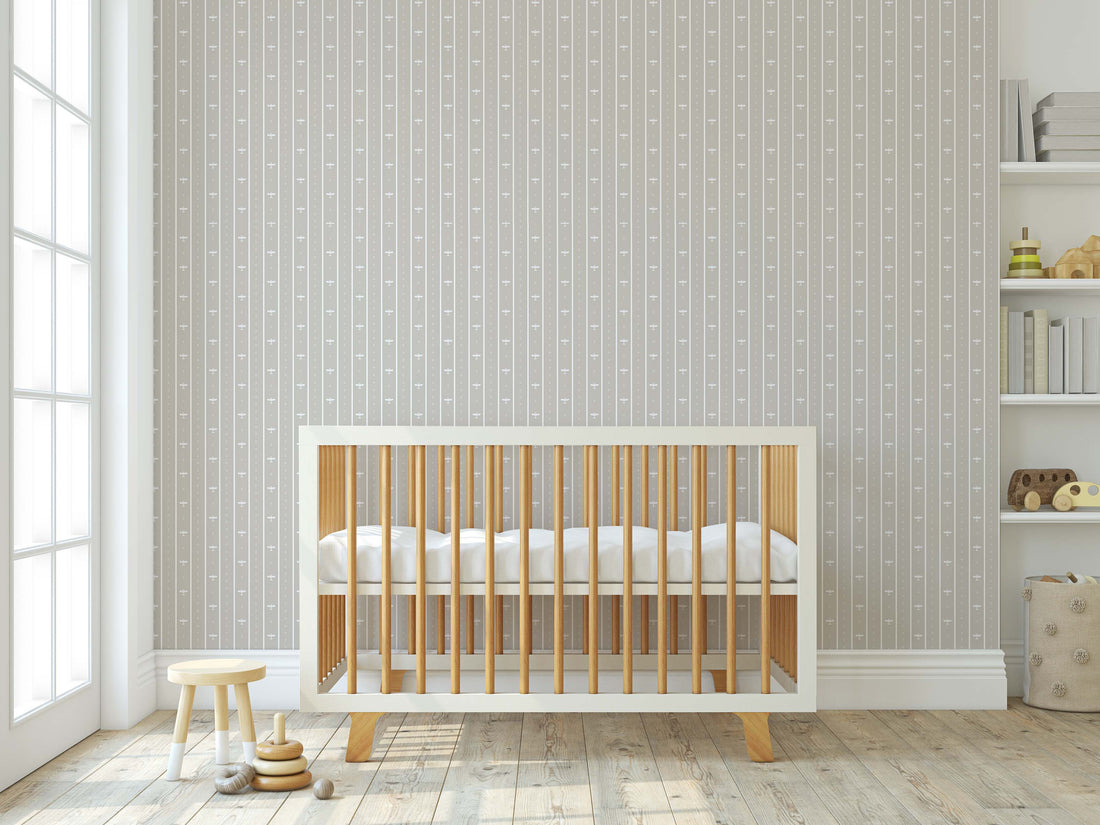 Maverick Striped Wallpaper - Blue & White Nautical Nursery