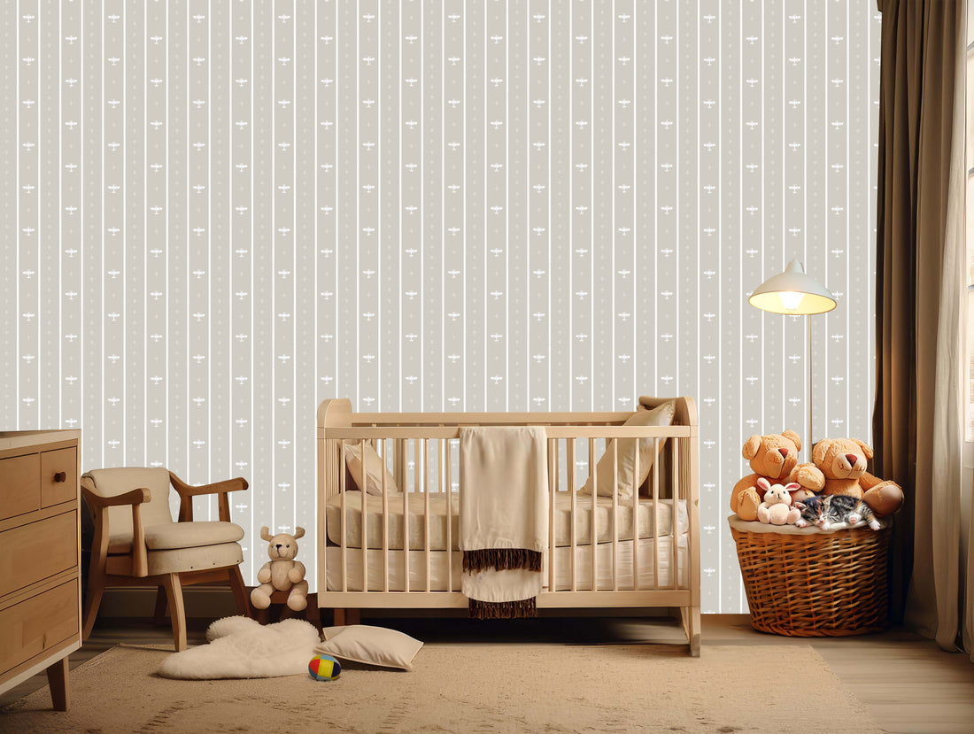 Maverick Striped Wallpaper - Blue & White Nautical Nursery