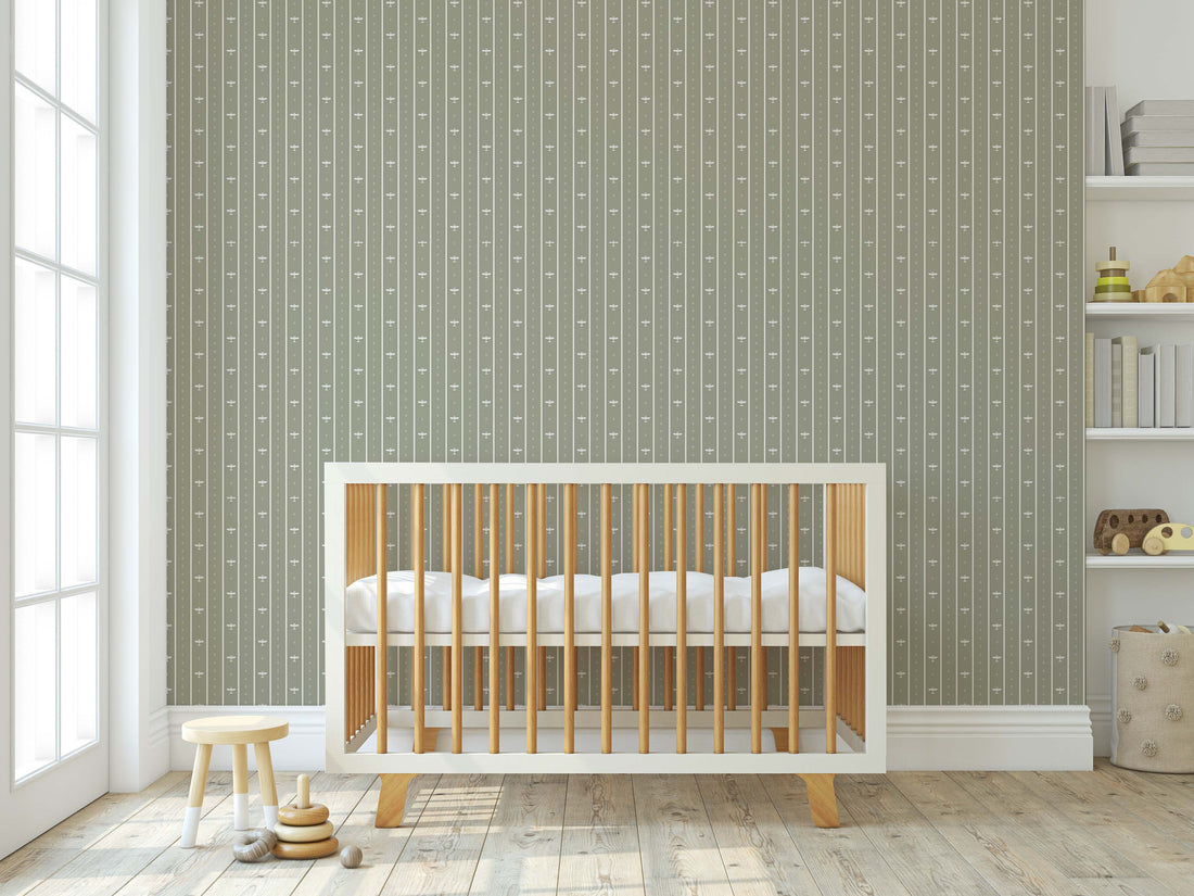 Maverick Striped Wallpaper - Blue & White Nautical Nursery