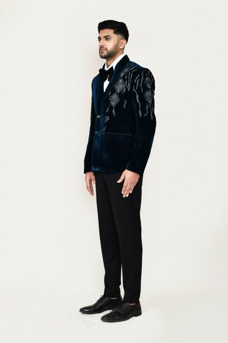 White Imported Velvet Coat, Shirt, Pant, and Bow Tie Set