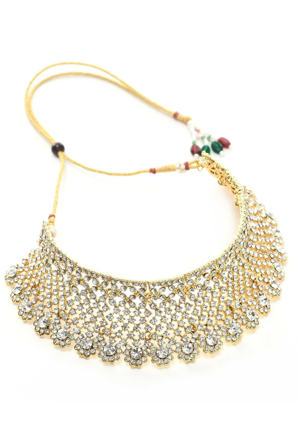 Traditional Rajwadi Golden Choker Necklace Set for Women