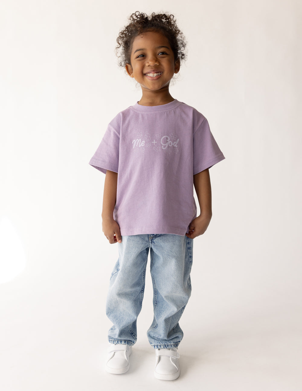 Me Plus God Kids Tee - Comfortable Oversized Christian Graphic Top
