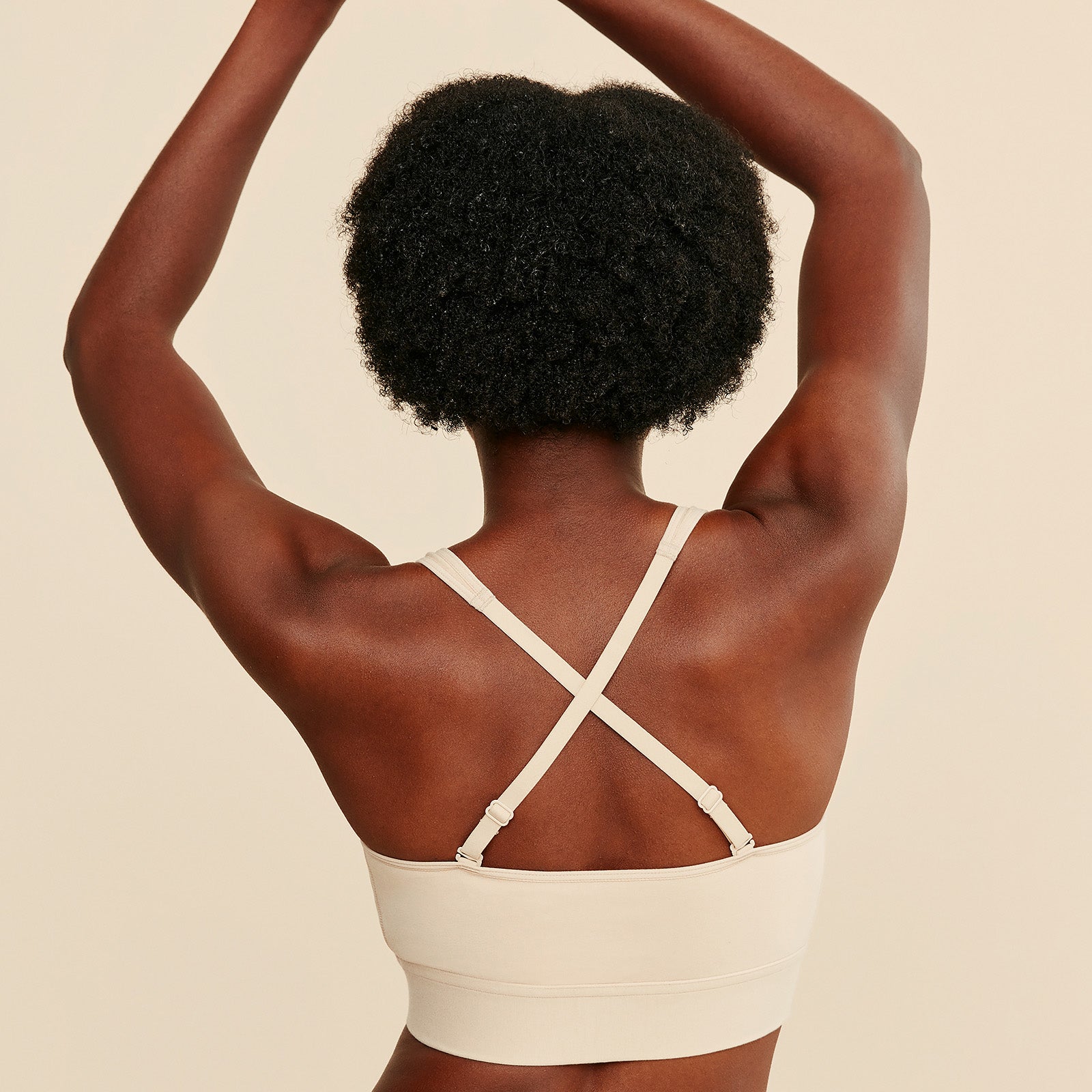 Wilderness Cotton Modal Front-Closure Bralette in Beige