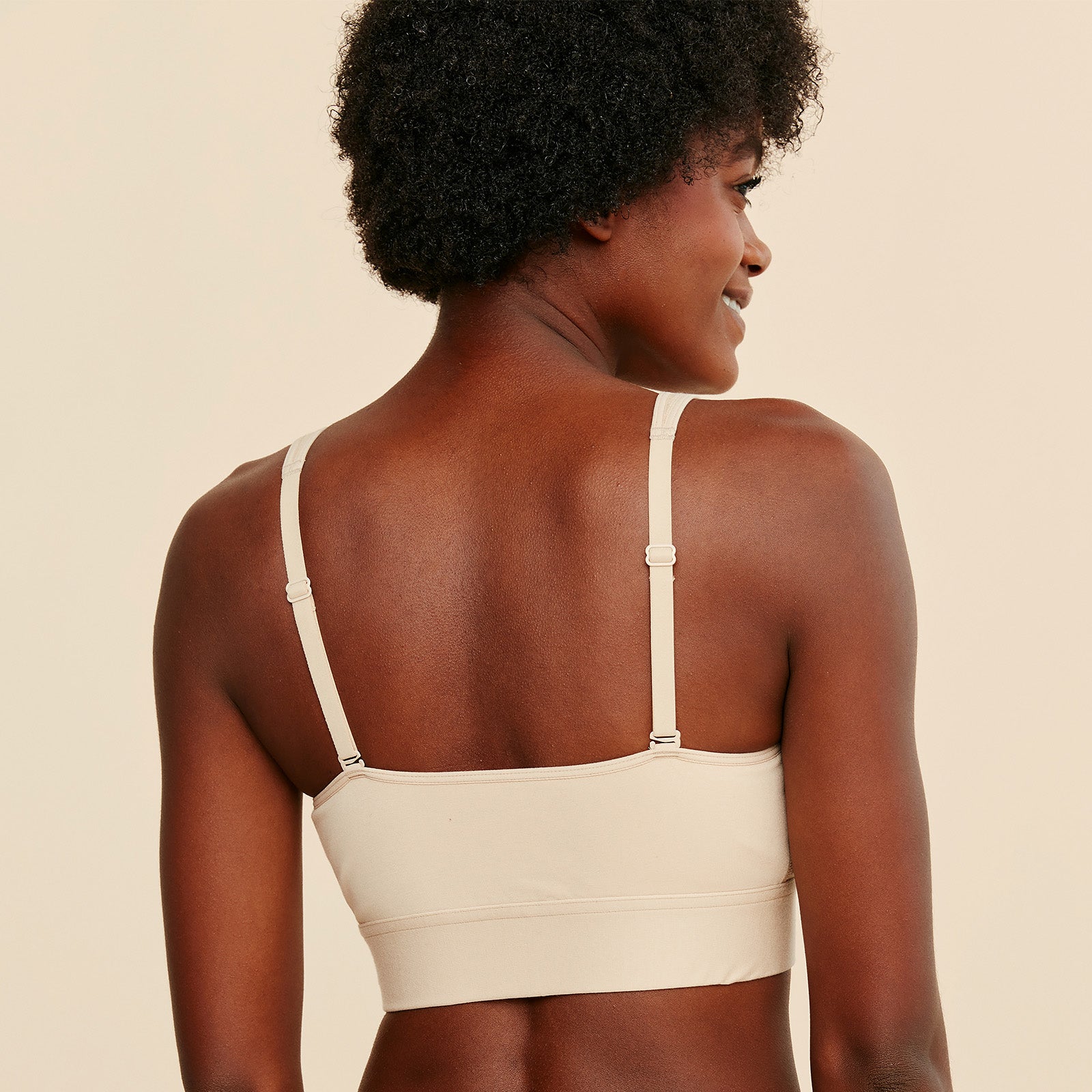Wilderness Cotton Modal Front-Closure Bralette in Beige