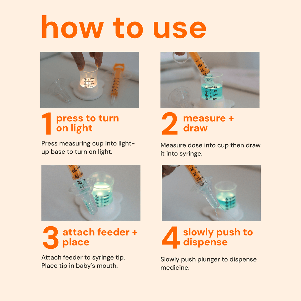 Light-Up Baby Medicine Dosing Kit with Clear Measurements