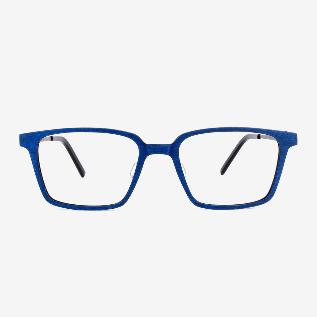 Melbourne metal and wood eyeglasses with a geometric frame and clean lines.
