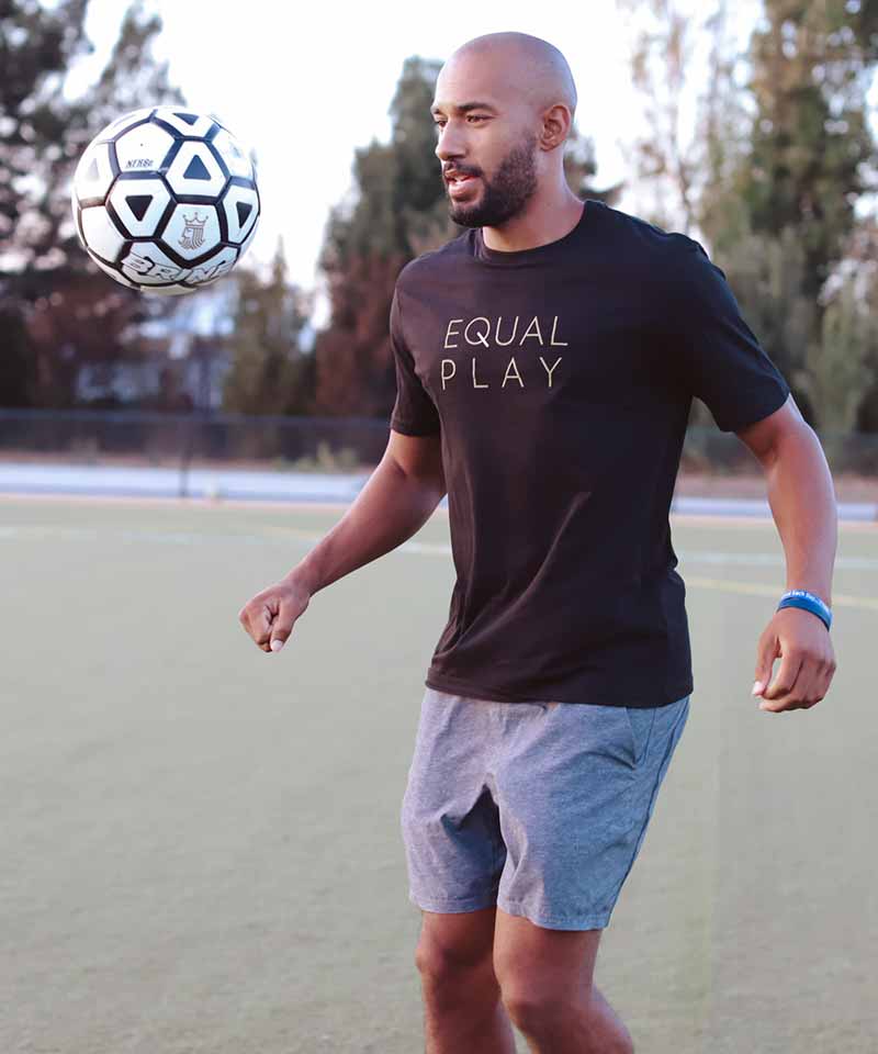 Equal Play Men's Short Sleeve Athletic Soccer T-Shirt Black - Image 2