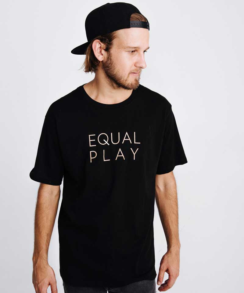 Equal Play Men's Short Sleeve Athletic Soccer T-Shirt Black - Image 4
