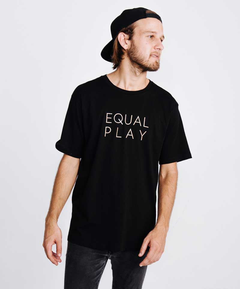 Equal Play Men's Short Sleeve Athletic Soccer T-Shirt Black - Image 3