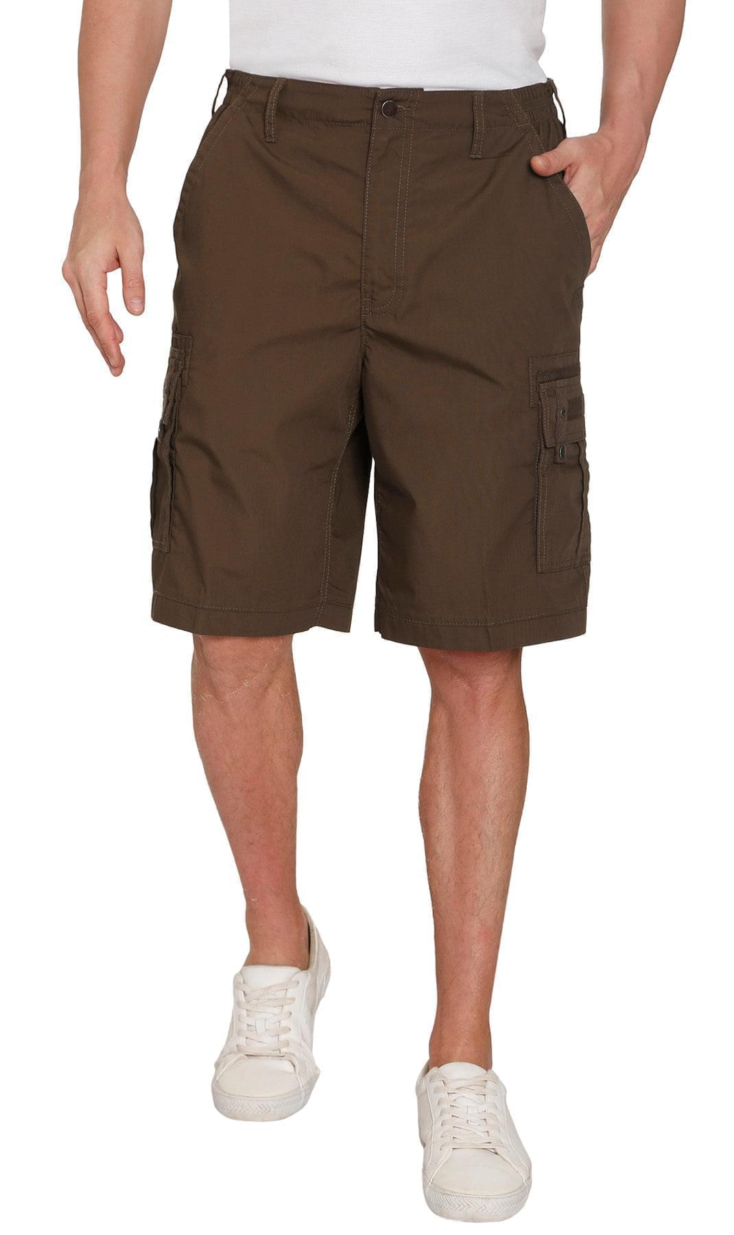 Men's Elastic Waist Cargo Shorts with Multi-Pocket Utility Design