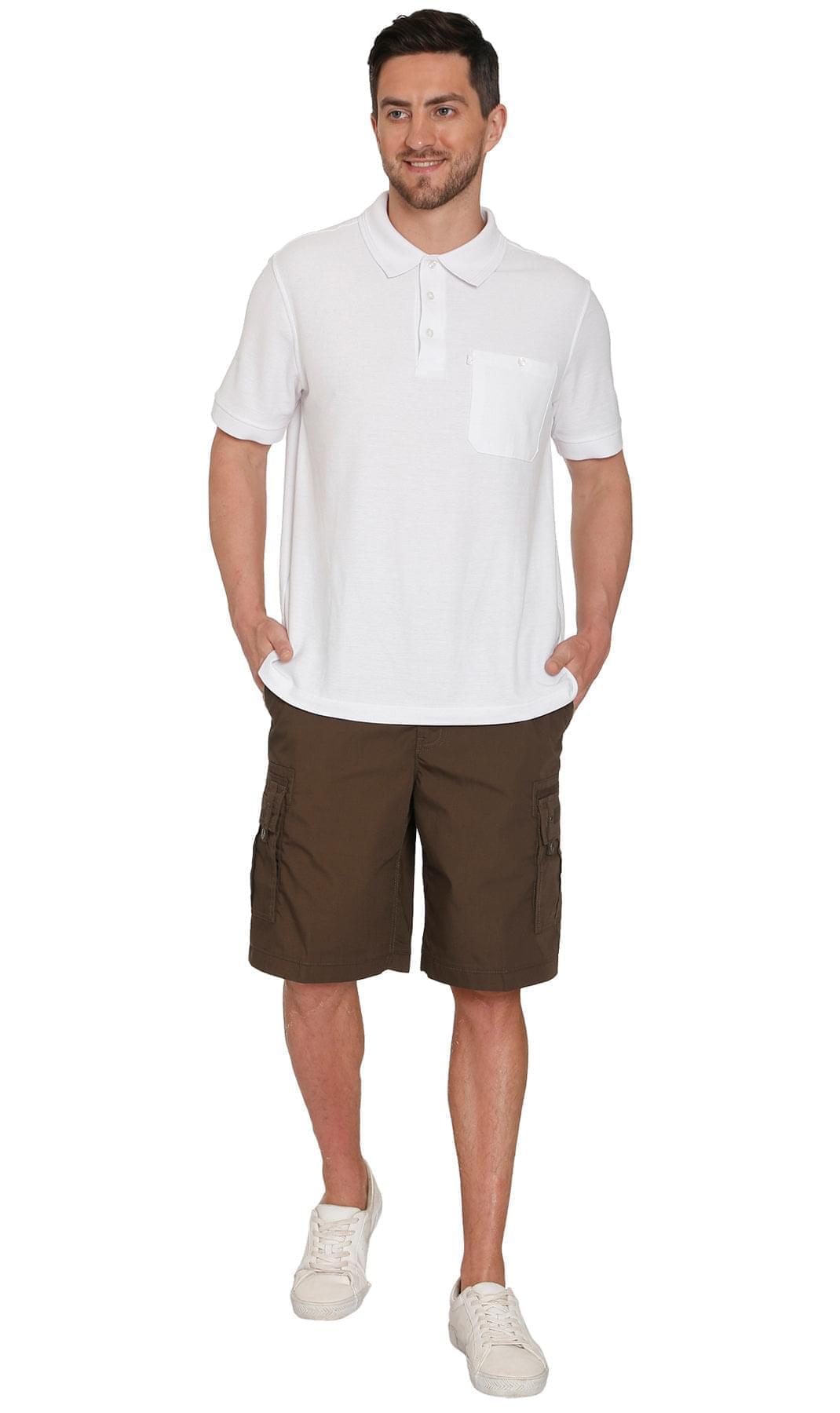 Men's Elastic Waist Cargo Shorts with Multi-Pocket Utility Design