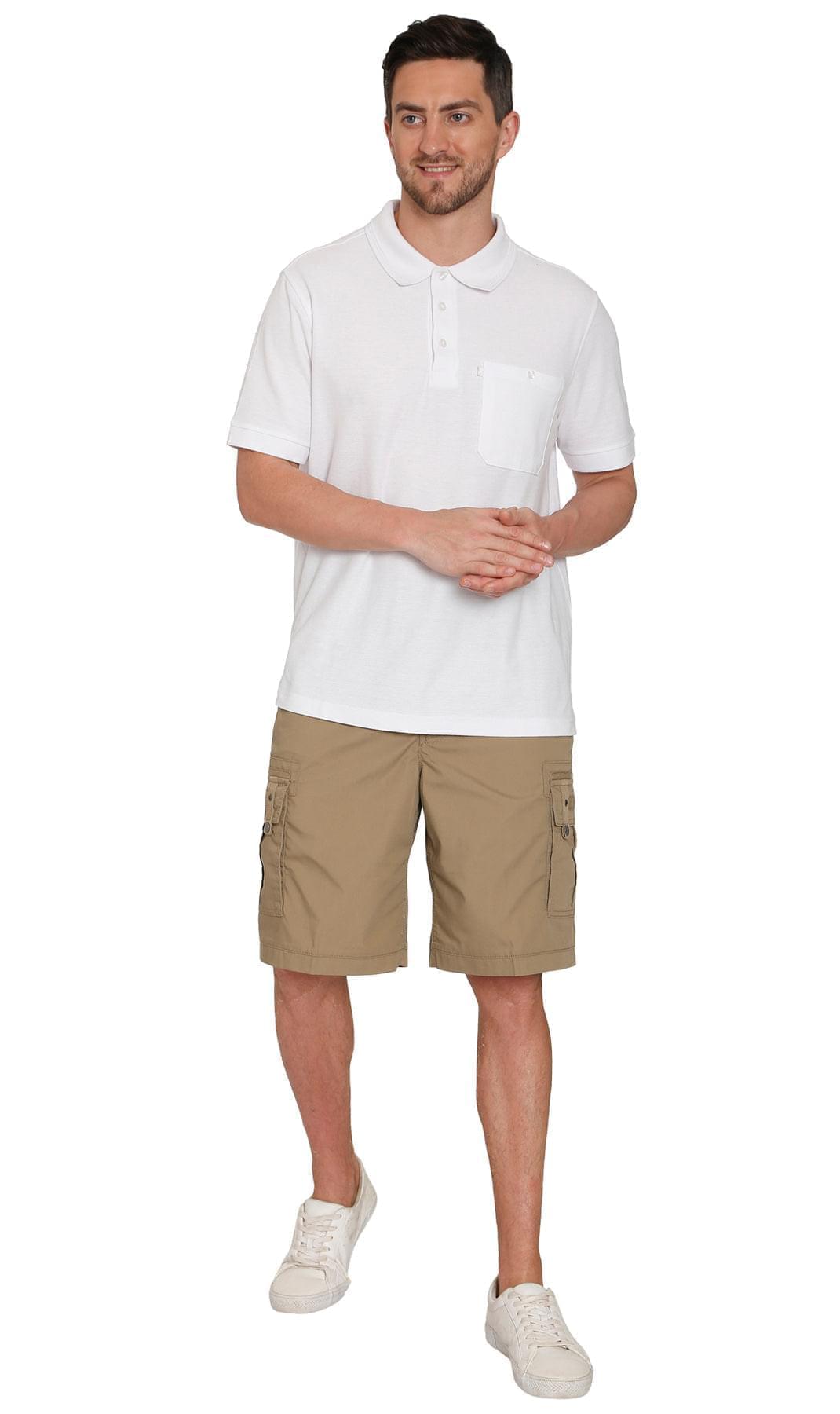 Men's Elastic Waist Cargo Shorts with Multi-Pocket Utility Design