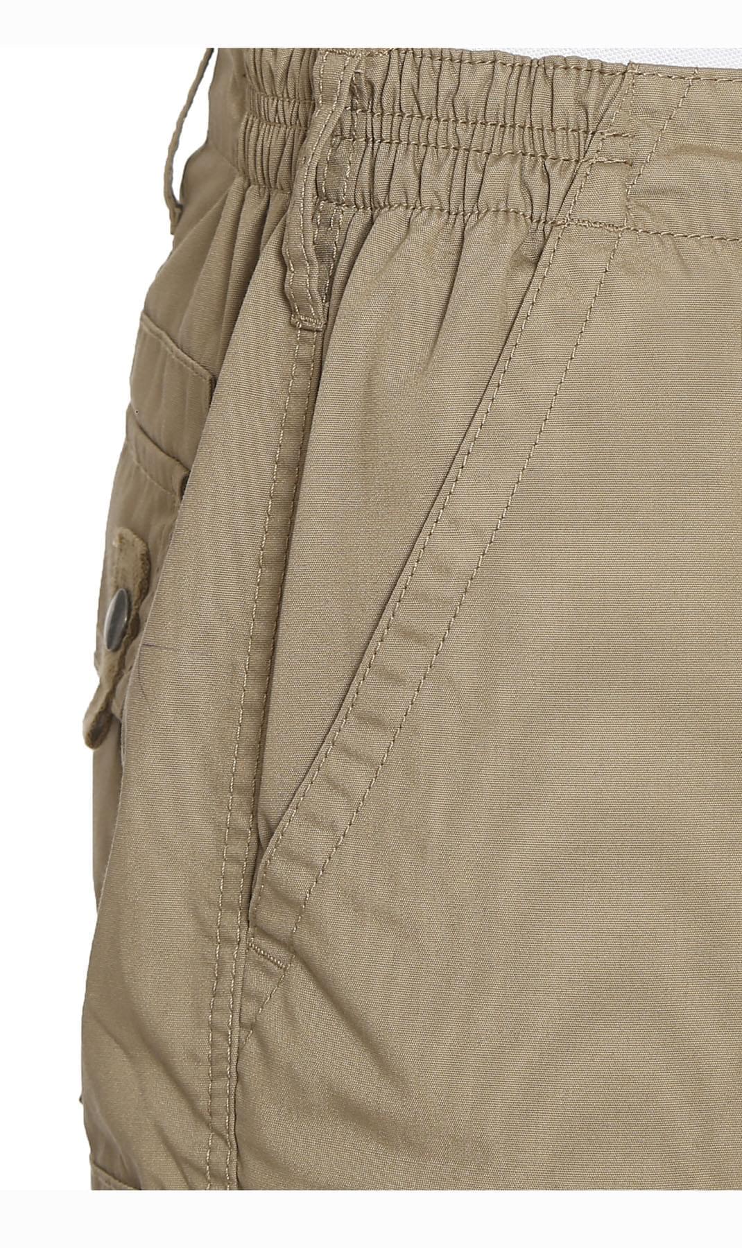 Men's Elastic Waist Cargo Shorts with Multi-Pocket Utility Design