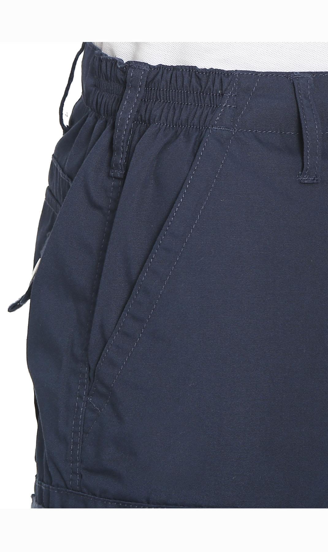 Men's Elastic Waist Cargo Shorts with Multi-Pocket Utility Design