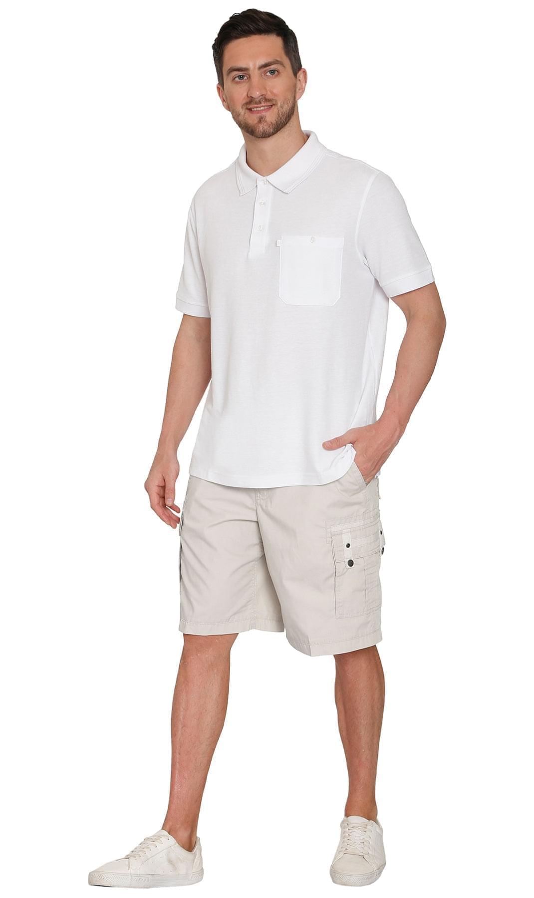 Men's Elastic Waist Cargo Shorts with Multi-Pocket Utility Design