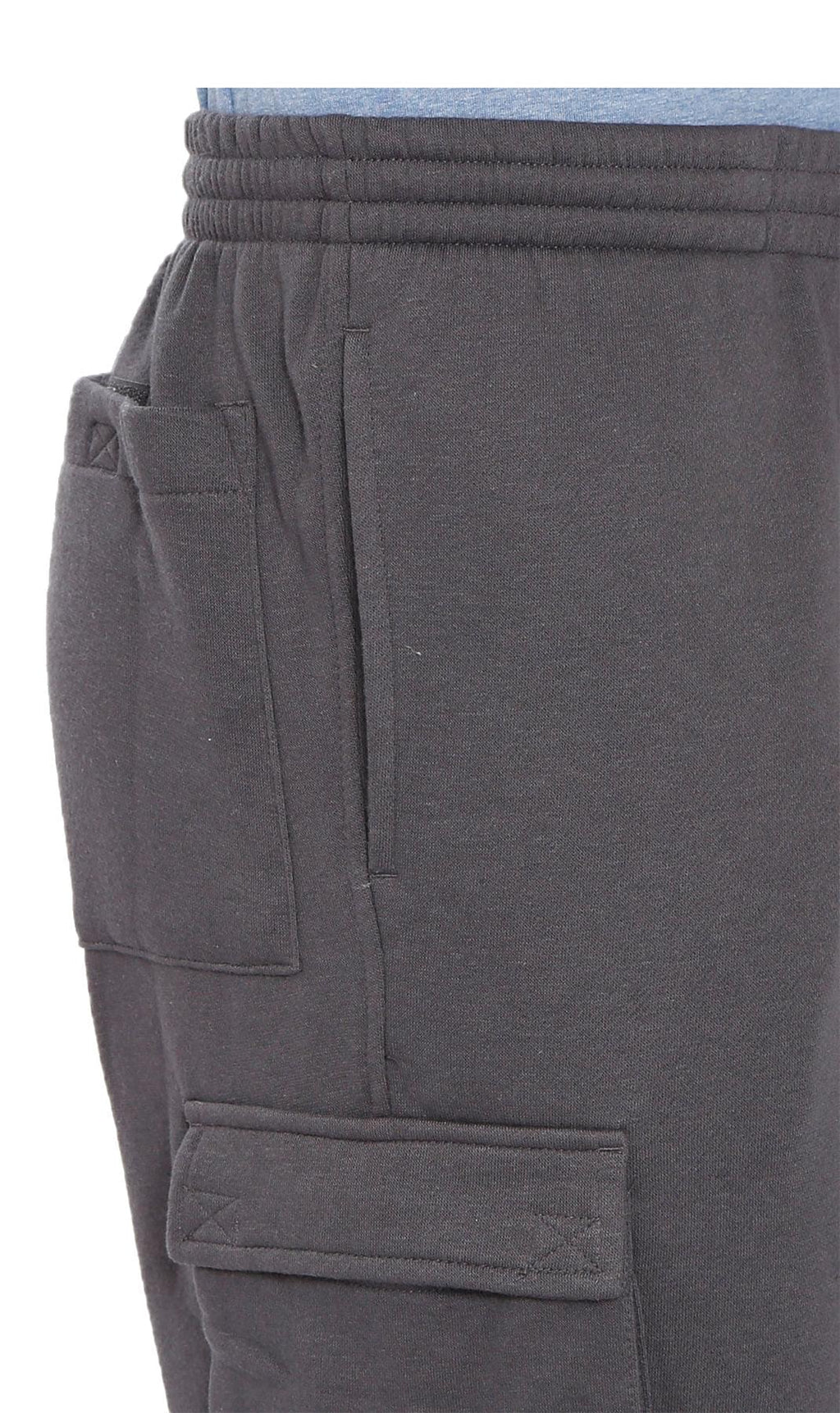 Men's Brushed Fleece Cargo Pants with Drawstring Waist