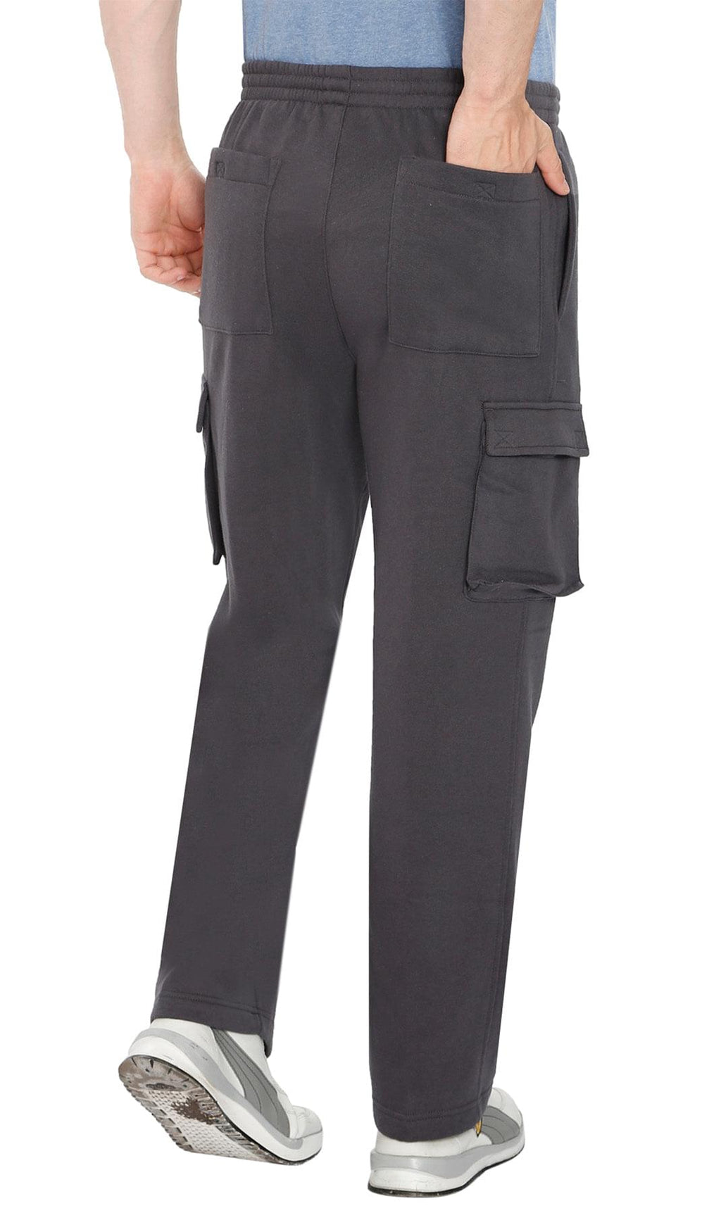 Men's Brushed Fleece Cargo Pants with Drawstring Waist