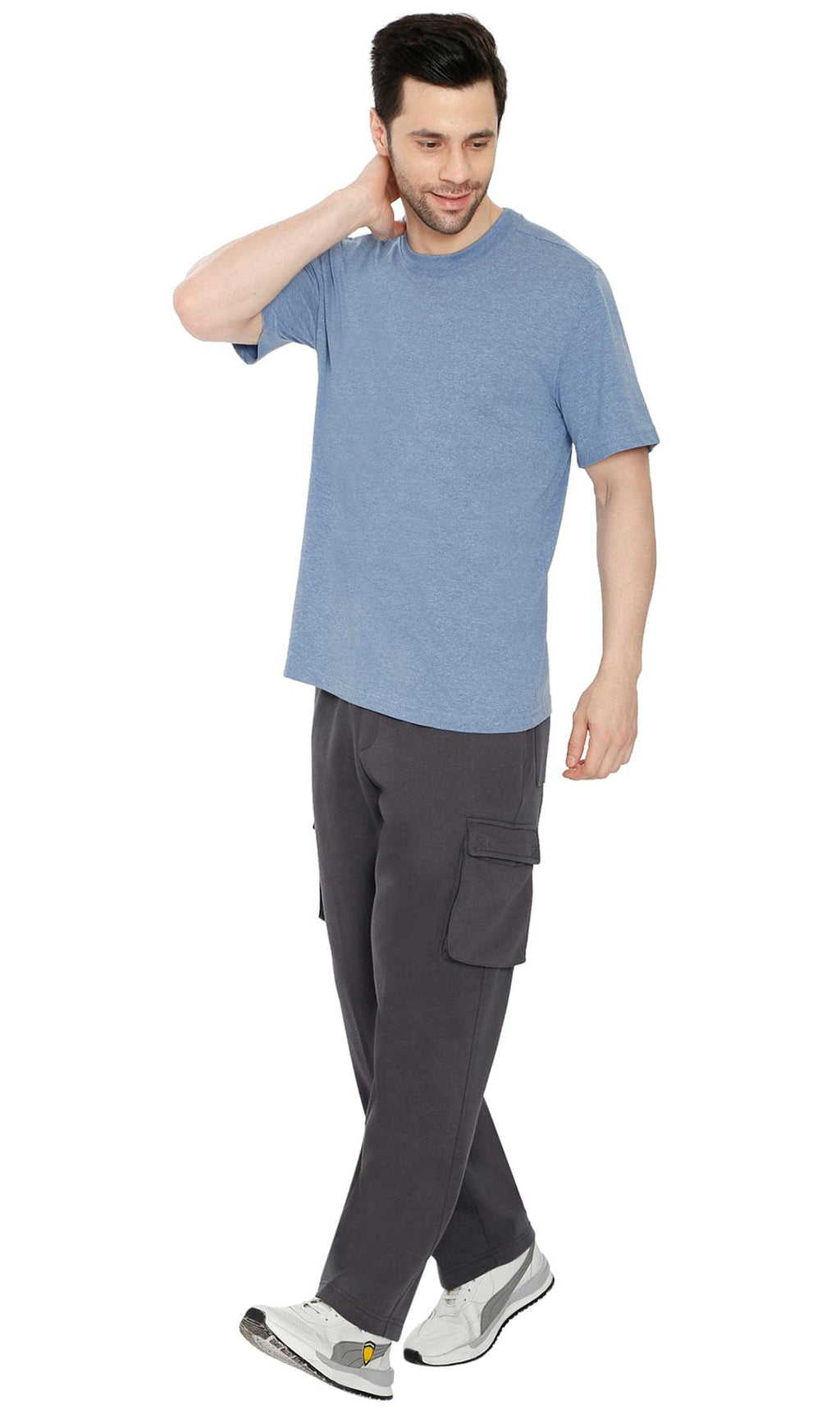 Men's Brushed Fleece Cargo Pants with Drawstring Waist