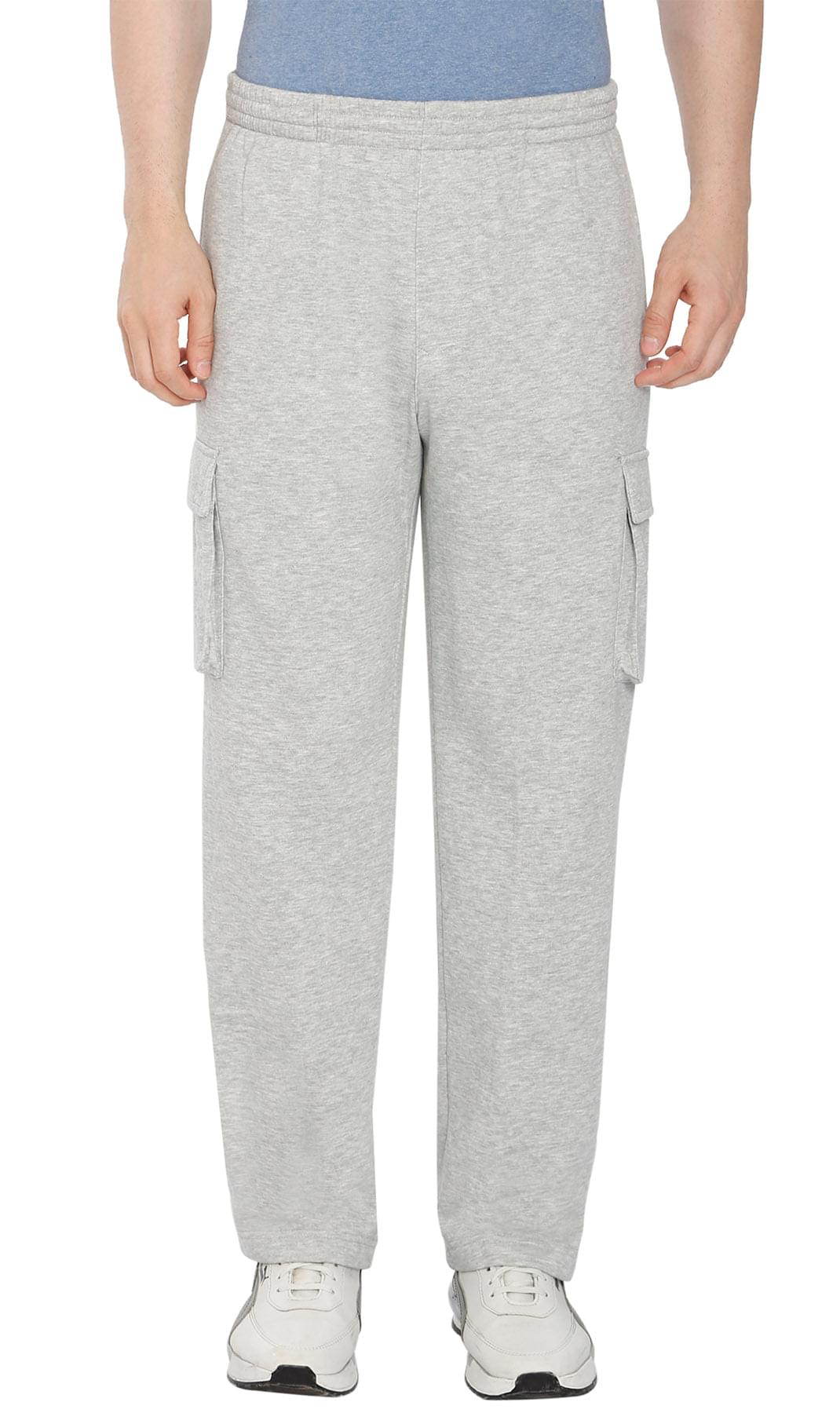 Men's Brushed Fleece Cargo Pants with Drawstring Waist