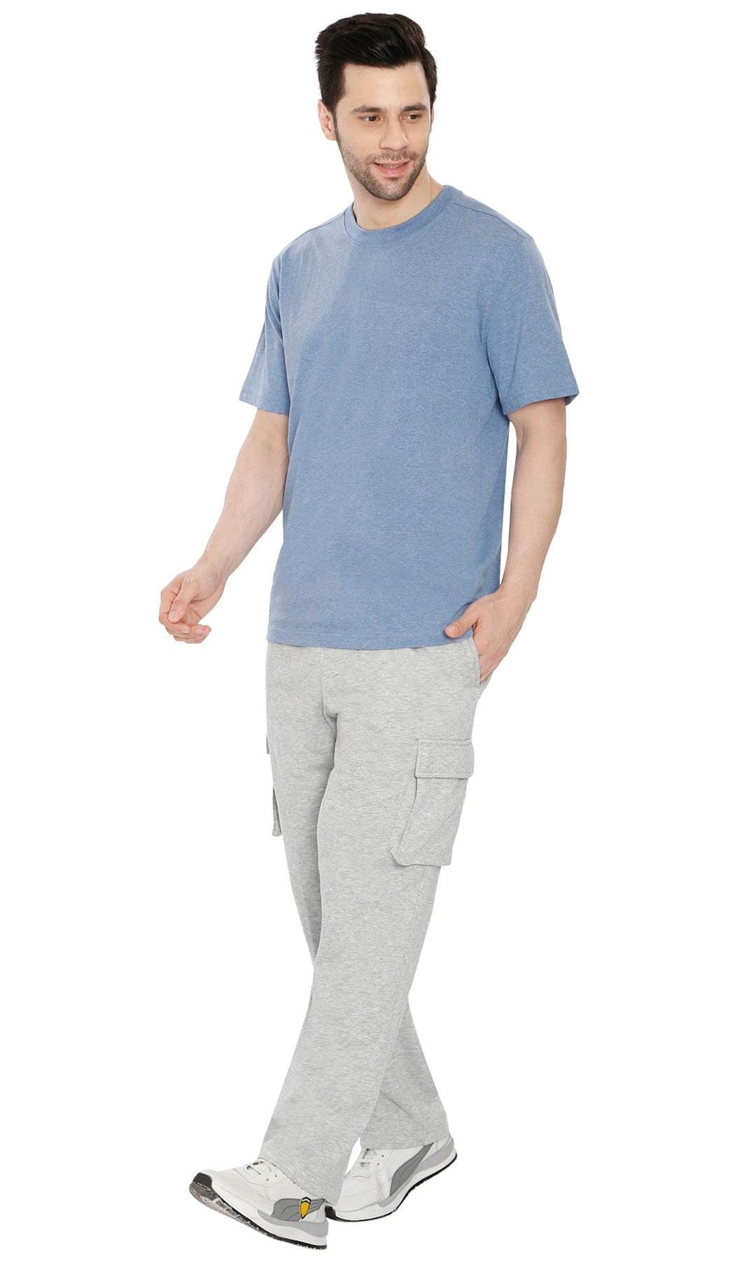 Men's Brushed Fleece Cargo Pants with Drawstring Waist