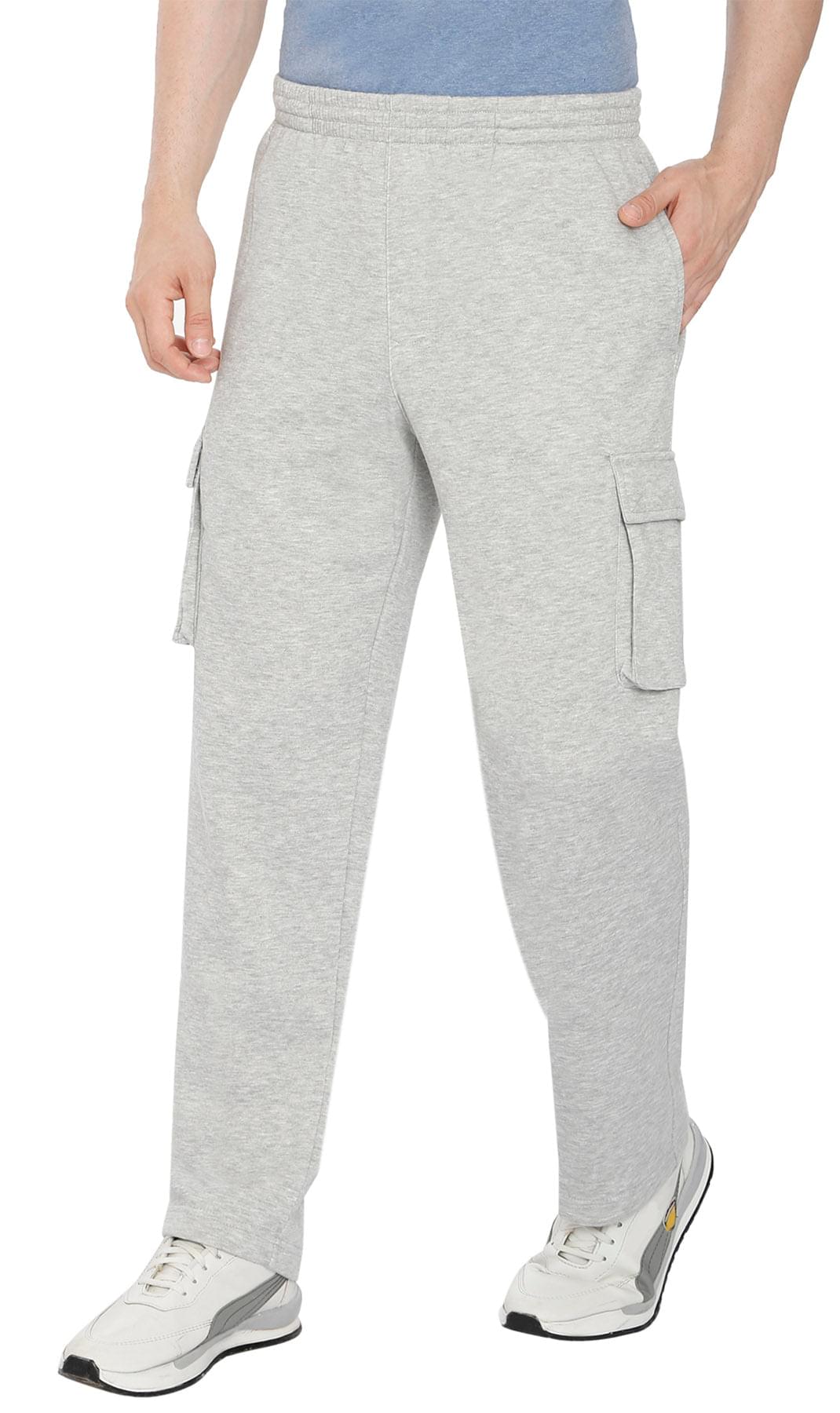 Men's Brushed Fleece Cargo Pants with Drawstring Waist