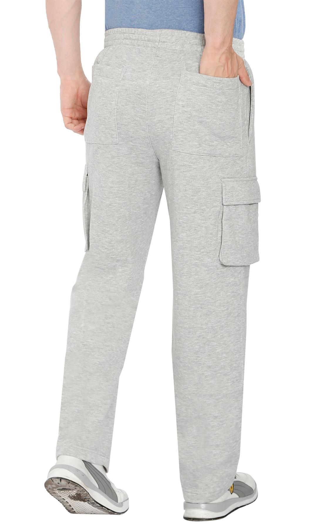 Men's Brushed Fleece Cargo Pants with Drawstring Waist