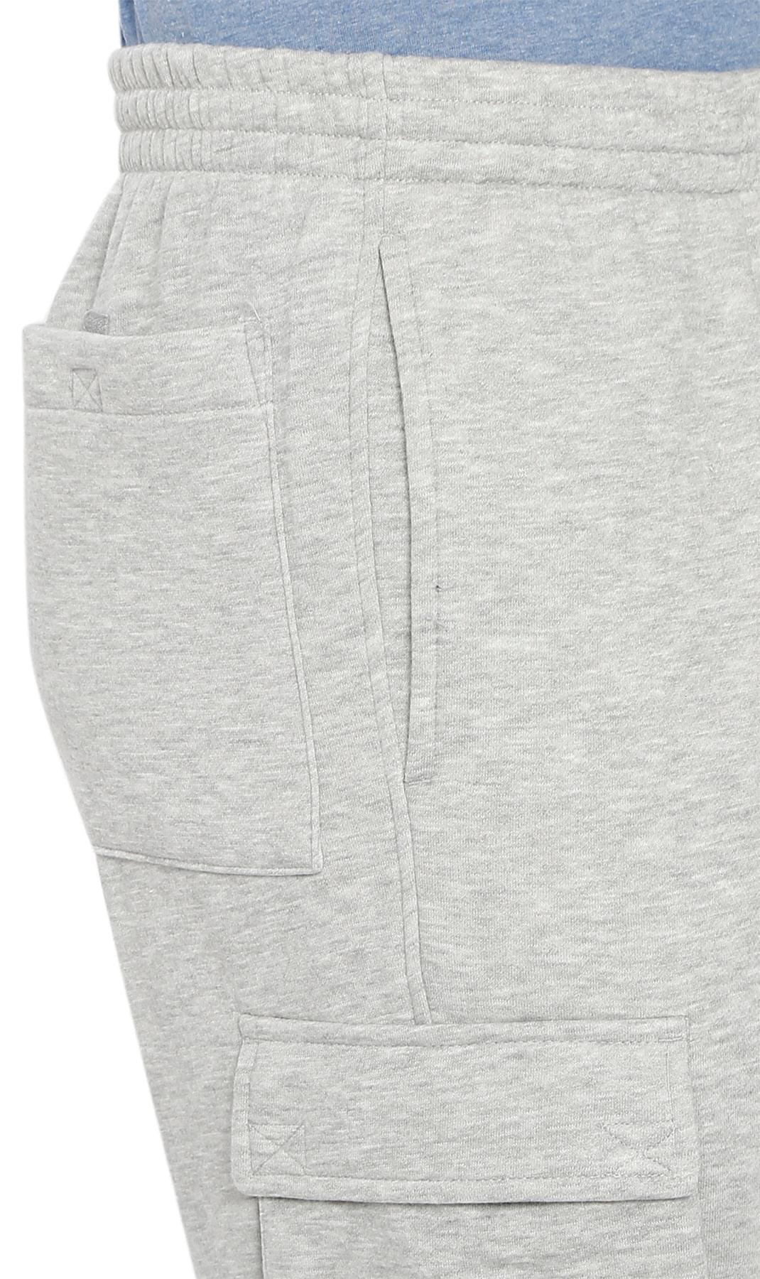 Men's Brushed Fleece Cargo Pants with Drawstring Waist