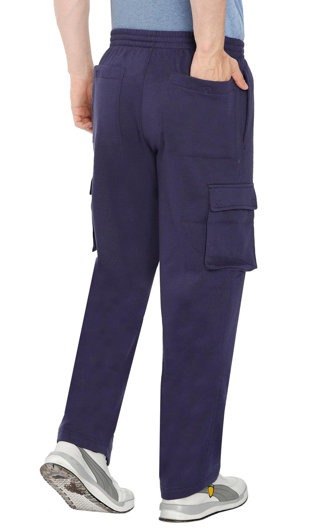 Men's Brushed Fleece Cargo Pants with Drawstring Waist