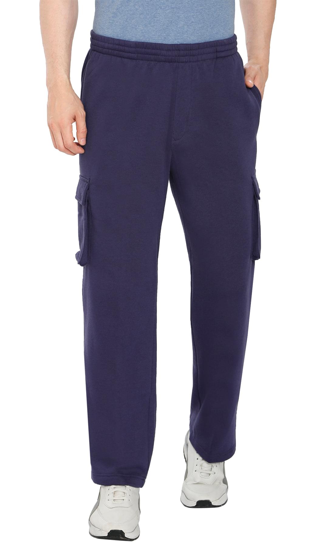 Men's Brushed Fleece Cargo Pants with Drawstring Waist