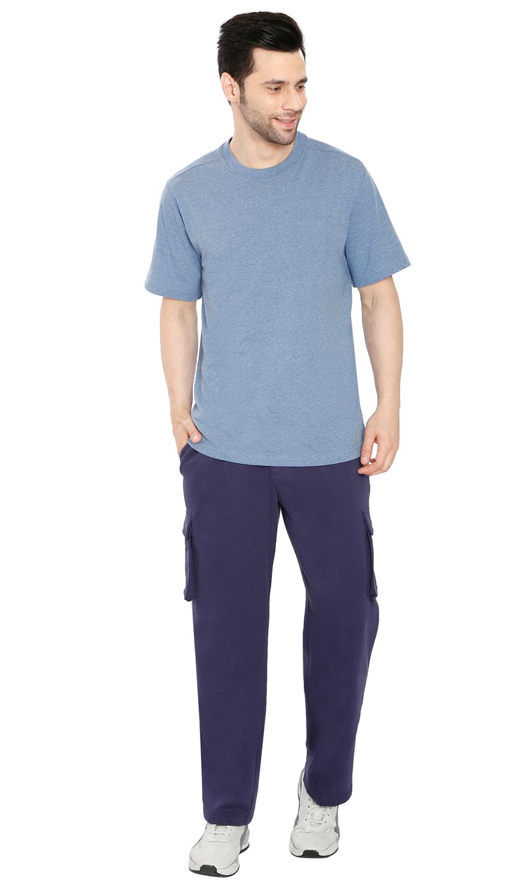 Men's Brushed Fleece Cargo Pants with Drawstring Waist