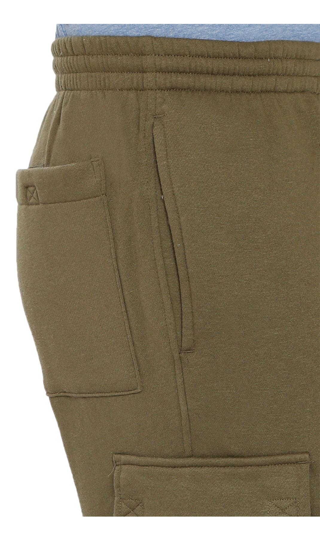 Men's Brushed Fleece Cargo Pants with Drawstring Waist