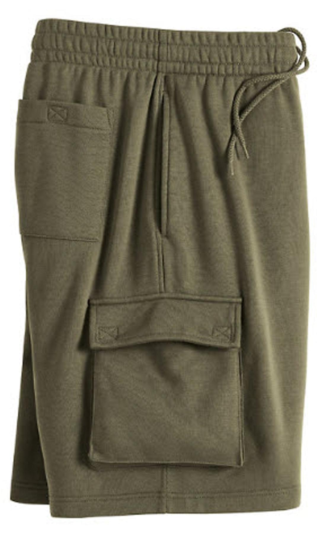 Men's Fleece Cargo Shorts – Relaxed Fit Elastic Waist Utility