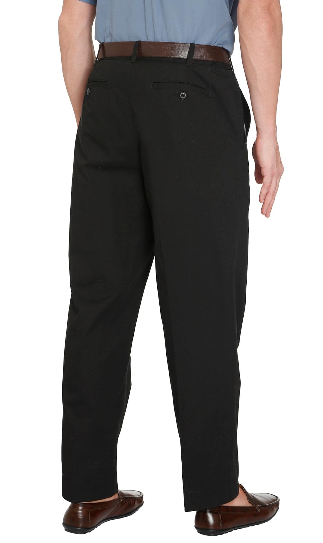 Men's Stretch Waist Chino Pants - Flat Front Casual Cotton Chinos