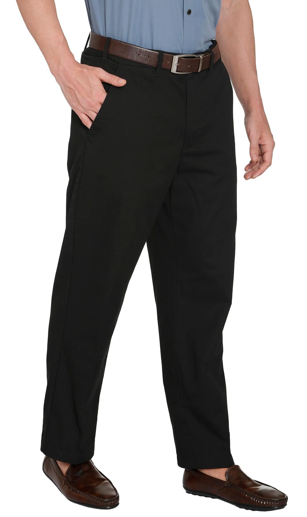 Men's Stretch Waist Chino Pants - Flat Front Casual Cotton Chinos