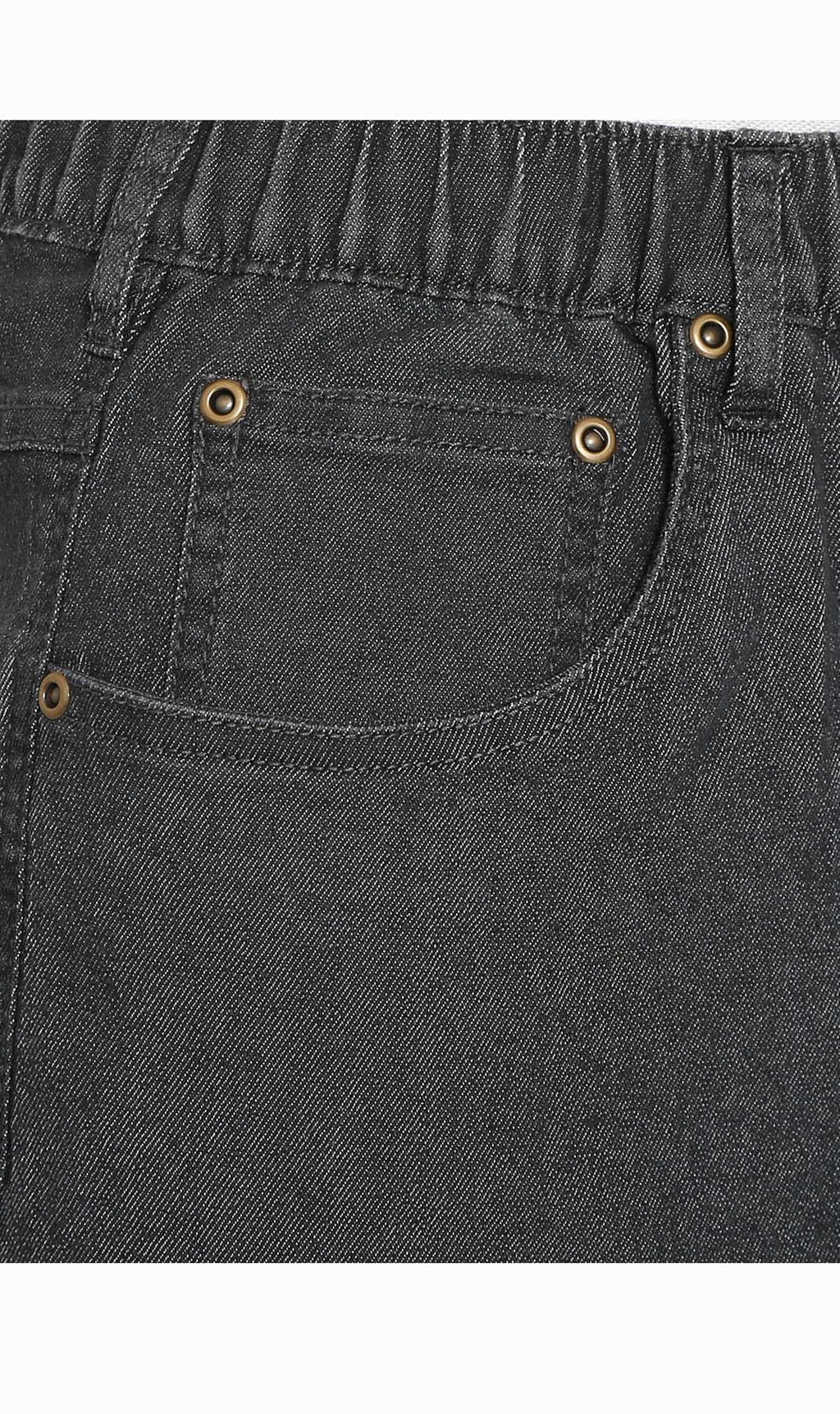 Men's Pull-On Stretch Denim and Twill Shorts with Elastic Waist